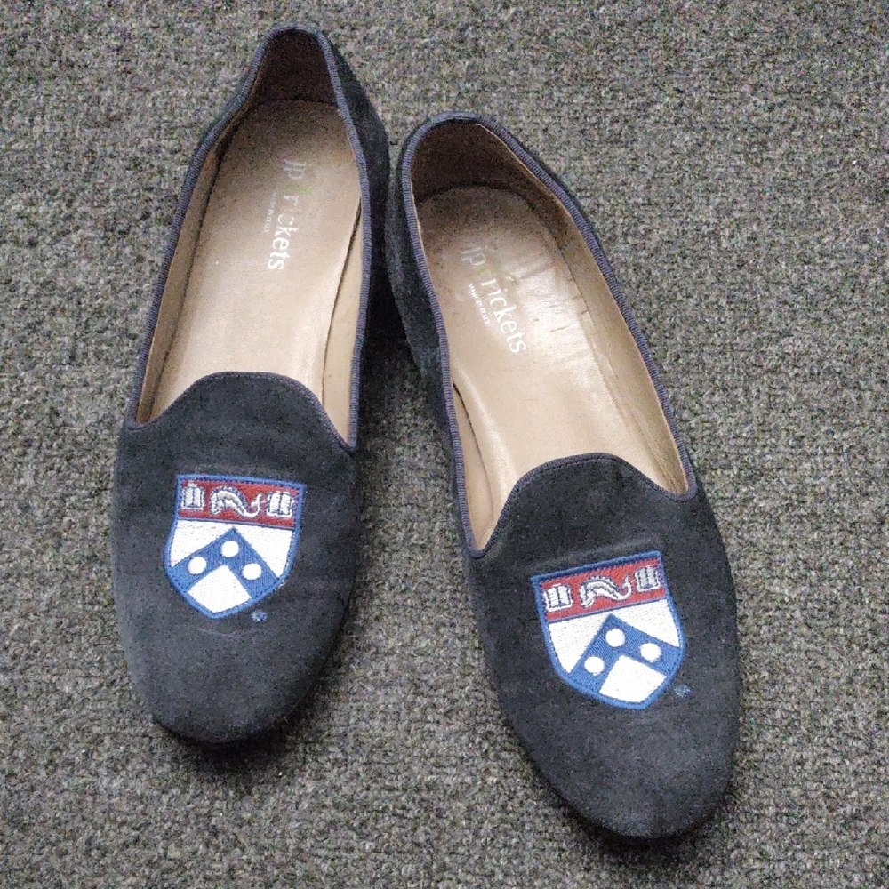 JP Crickets Blue Suede University of Pennsylvania Italian Loafers